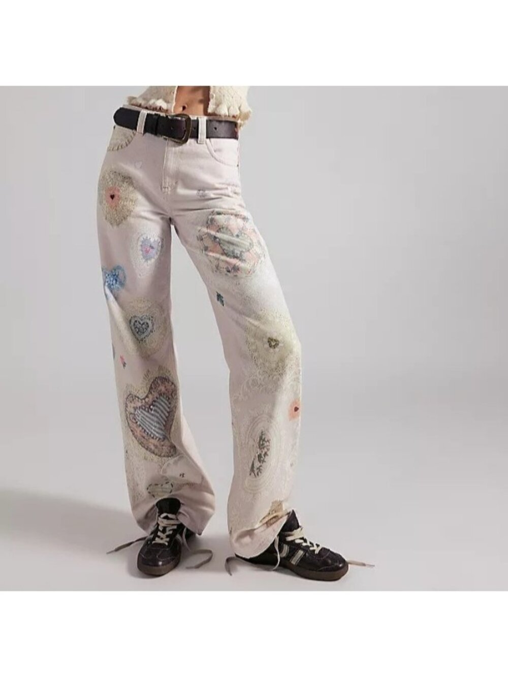 Free People Tinsley Printed Jeans Festival Y2K Illusions Heirloom Love Womens 27